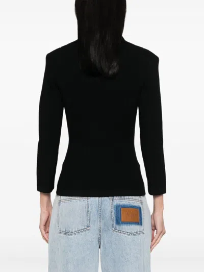 Elisabetta Franchi Black Double-breasted Blazer With Golden Buttons In Black