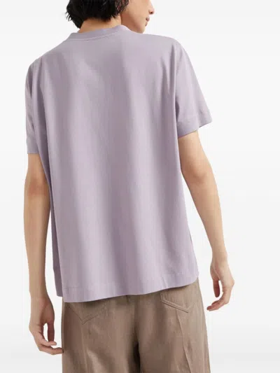 Brunello Cucinelli T-shirt With Embellishments In Purple