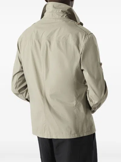 Brunello Cucinelli Waterproof Beige Techno Cotton Jacket In Green
