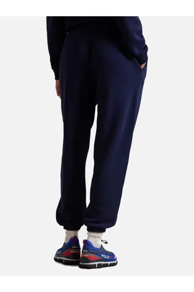 Polo Ralph Lauren Relaxed Fit Cotton Trousers With Elastic Waistband In Blue