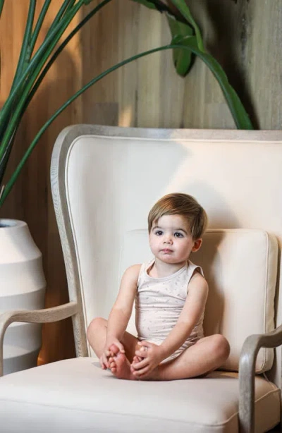 Maniere Manière Kids' Elegant Leaves Cotton Blend Tank Top & Bloomers Set In Brown