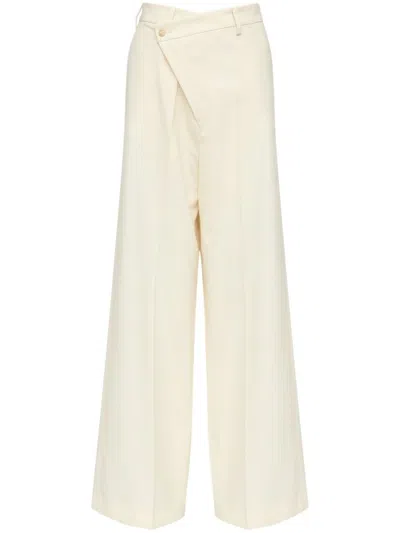 Mm6 Maison Margiela Mm6 By Maison Margiela Light Beige Trousers With Off-centre Fastening In Neutral