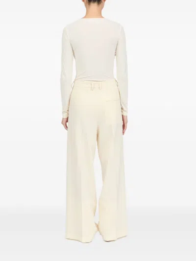 Mm6 Maison Margiela Mm6 By Maison Margiela Light Beige Trousers With Off-centre Fastening In Neutral