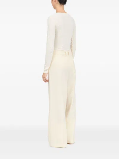 Mm6 Maison Margiela Mm6 By Maison Margiela Light Beige Trousers With Off-centre Fastening In Neutral