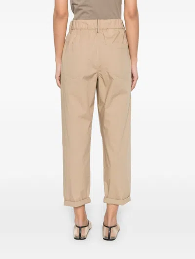 Brunello Cucinelli Women Lightweight Poplin Five-pocket Track Pants With Monili In Neutral