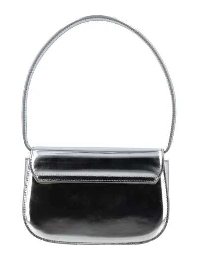 Diesel Oval Metallic Shoulder Bag With Adjustable Strap And Signature Logo