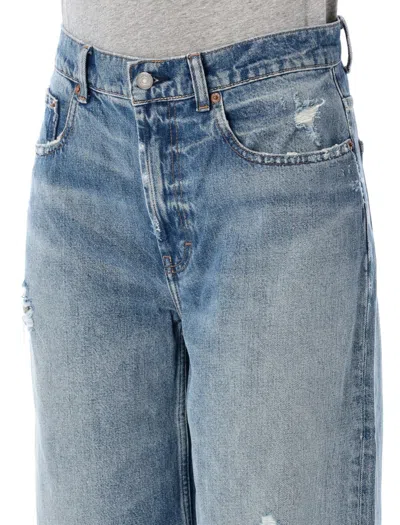Polo Ralph Lauren Distressed Straight Denim Five Pockets In Blue