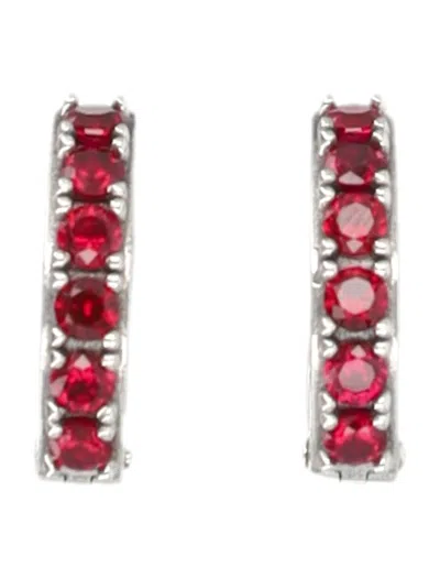 Emanuele Bicocchi Crystal Hoop Earrings In Red