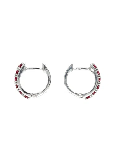 Emanuele Bicocchi Crystal Hoop Earrings In Red
