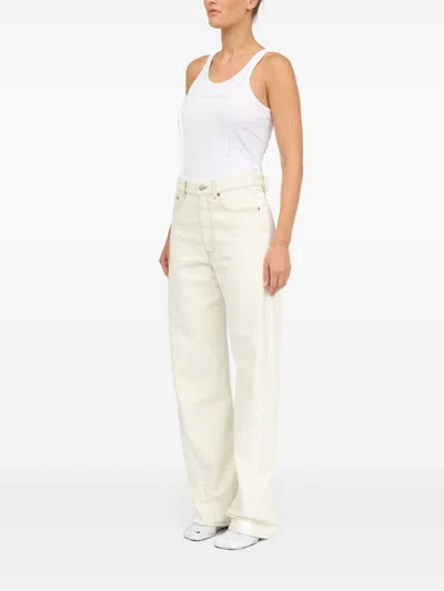 Mm6 Maison Margiela Mm6 By Maison Margiela Trousers With Concealed Fly In White