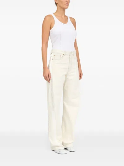 Mm6 Maison Margiela Mm6 By Maison Margiela Trousers With Concealed Fly In White