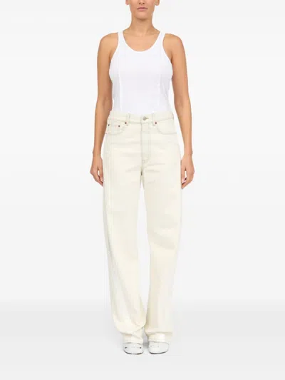 Mm6 Maison Margiela Mm6 By Maison Margiela Trousers With Concealed Fly In White