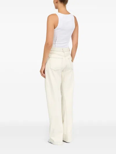 Mm6 Maison Margiela Mm6 By Maison Margiela Trousers With Concealed Fly In White
