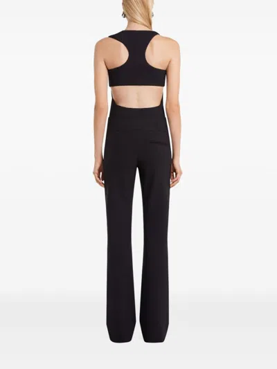 Courrèges U-neck Black Top With Cut-out Detailing In Black