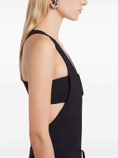 Courrèges U-neck Black Top With Cut-out Detailing In Black