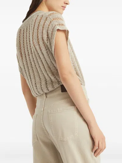 Brunello Cucinelli Garment-dyed Baggy Tapered Jeans In Neutral
