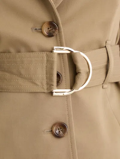 Liu •jo Liu Jo Belted Beige Jacket In Brown