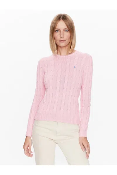 Polo Ralph Lauren Cable Knit Crew Neck Sweater Knitwear Rose In Pink