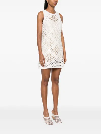 Twinset Twin-set Sleeveless Mini Dress In White