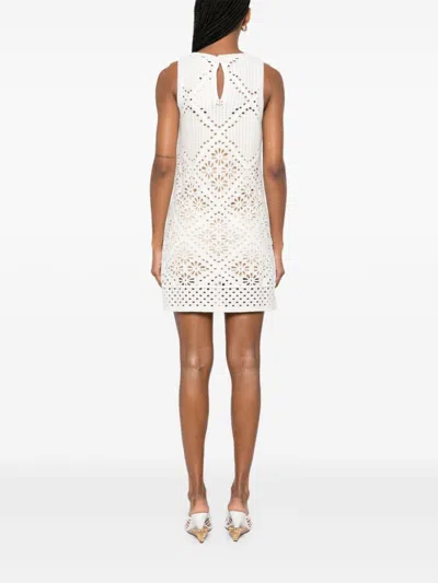 Twinset Twin-set Sleeveless Mini Dress In White