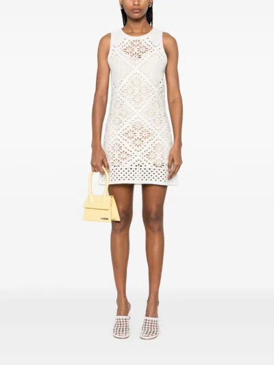 Twinset Twin-set Sleeveless Mini Dress In White