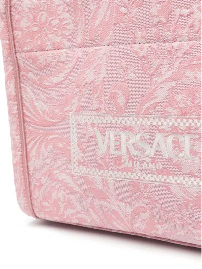 Versace Light Pink Barocco Jacquard Canvas Bag