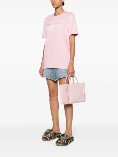 Versace Light Pink Barocco Jacquard Canvas Bag