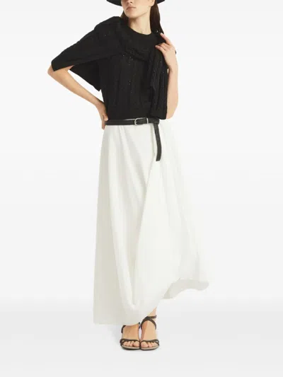 Brunello Cucinelli Cable-knit Dazzling Cardigan In Black