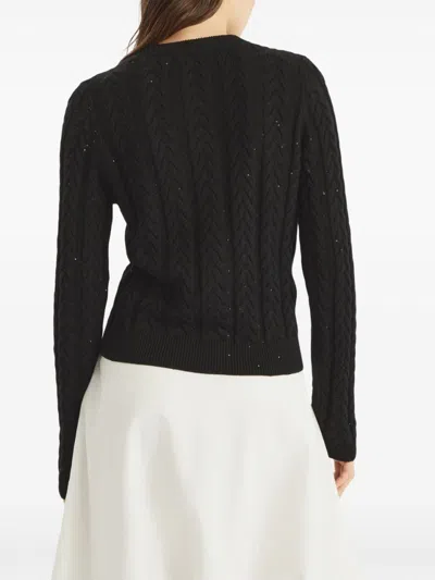 Brunello Cucinelli Cable-knit Dazzling Cardigan In Black