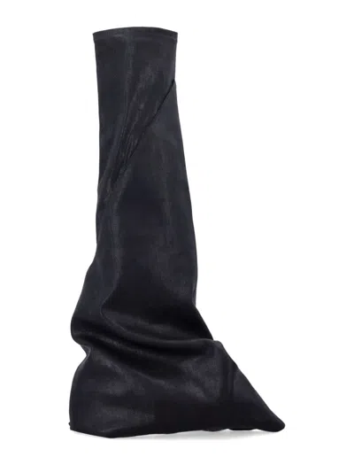 Rick Owens Drkshdw Drkshdw By Rick Owens Boot-shaped Sneakers With Shark-tooth Rubber Sole In Black