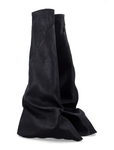 Rick Owens Drkshdw Drkshdw By Rick Owens Boot-shaped Sneakers With Shark-tooth Rubber Sole In Black