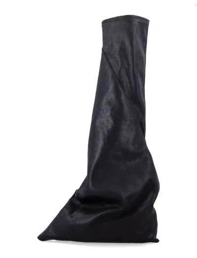Rick Owens Drkshdw Drkshdw By Rick Owens Boot-shaped Sneakers With Shark-tooth Rubber Sole In Black