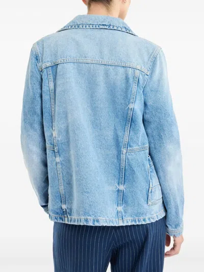 Fay Light Wash Denim Jacket With Vintage Appeal In Blue