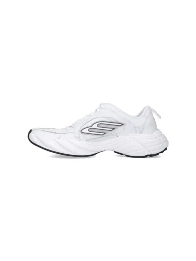 Balenciaga Men White Cowskin And Polyester Monday Shoe Sneakers