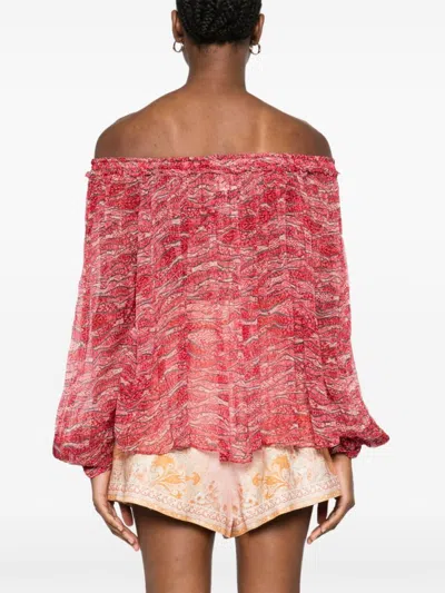 Isabel Marant Étoile Isabel Marant Etoile Fuchsia Printed ml Vutti Top In Pink