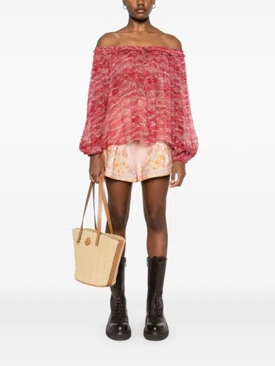 Isabel Marant Étoile Isabel Marant Etoile Fuchsia Printed ml Vutti Top In Pink