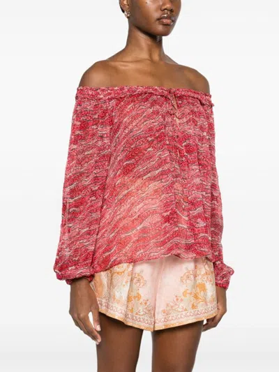 Isabel Marant Étoile Isabel Marant Etoile Fuchsia Printed ml Vutti Top In Pink