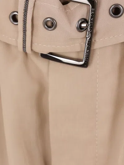 Brunello Cucinelli Relaxed Fit Trousers With Elasticated Waistband In Neutral