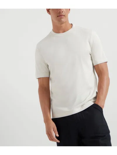 Brunello Cucinelli T-shirt With Layered Design In White