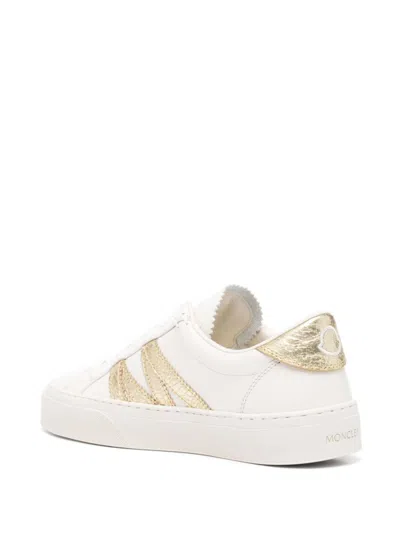 Moncler Ecru Sneakers With Contrasting Branded Heel