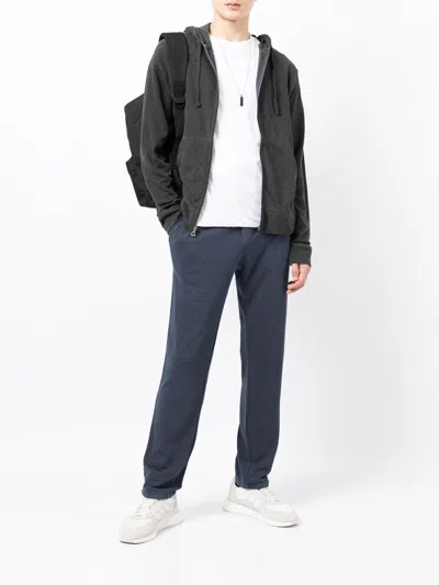 James Perse Fitted Zip-up Hoodie In Carbone In Black