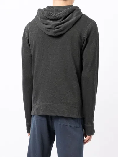 James Perse Fitted Zip-up Hoodie In Carbone In Black