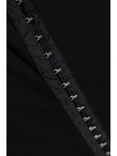 Mm6 Maison Margiela Mm6 By Maison Margiela Mid-length Black Fine Ribbed Dress In Black