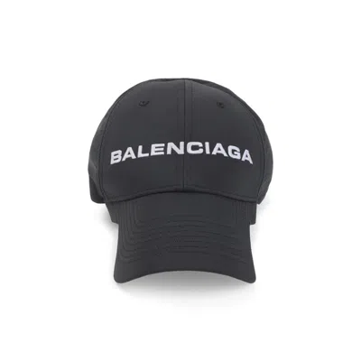 Balenciaga Logo Embroidered Adjustable Baseball Cap In Black