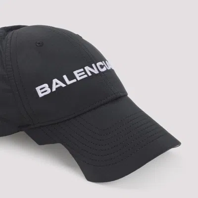 Balenciaga Logo Embroidered Adjustable Baseball Cap In Black