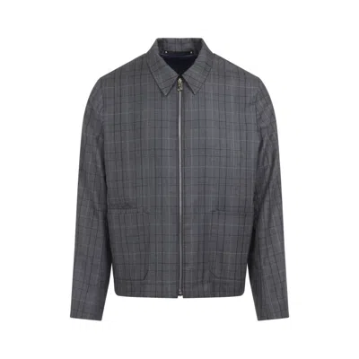 Paul Smith Classic Plaid Wool Jacket With Structured Silhouette In Gray