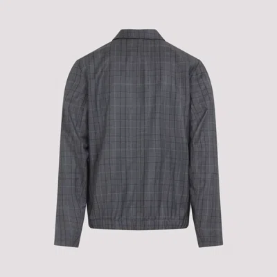 Paul Smith Classic Plaid Wool Jacket With Structured Silhouette In Gray