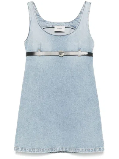Coperni Light Blue Dress With Detachable Belt In Blue