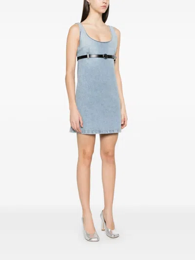 Coperni Light Blue Dress With Detachable Belt In Blue