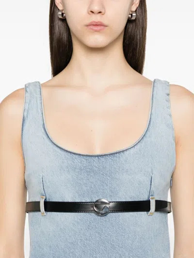 Coperni Light Blue Dress With Detachable Belt In Blue